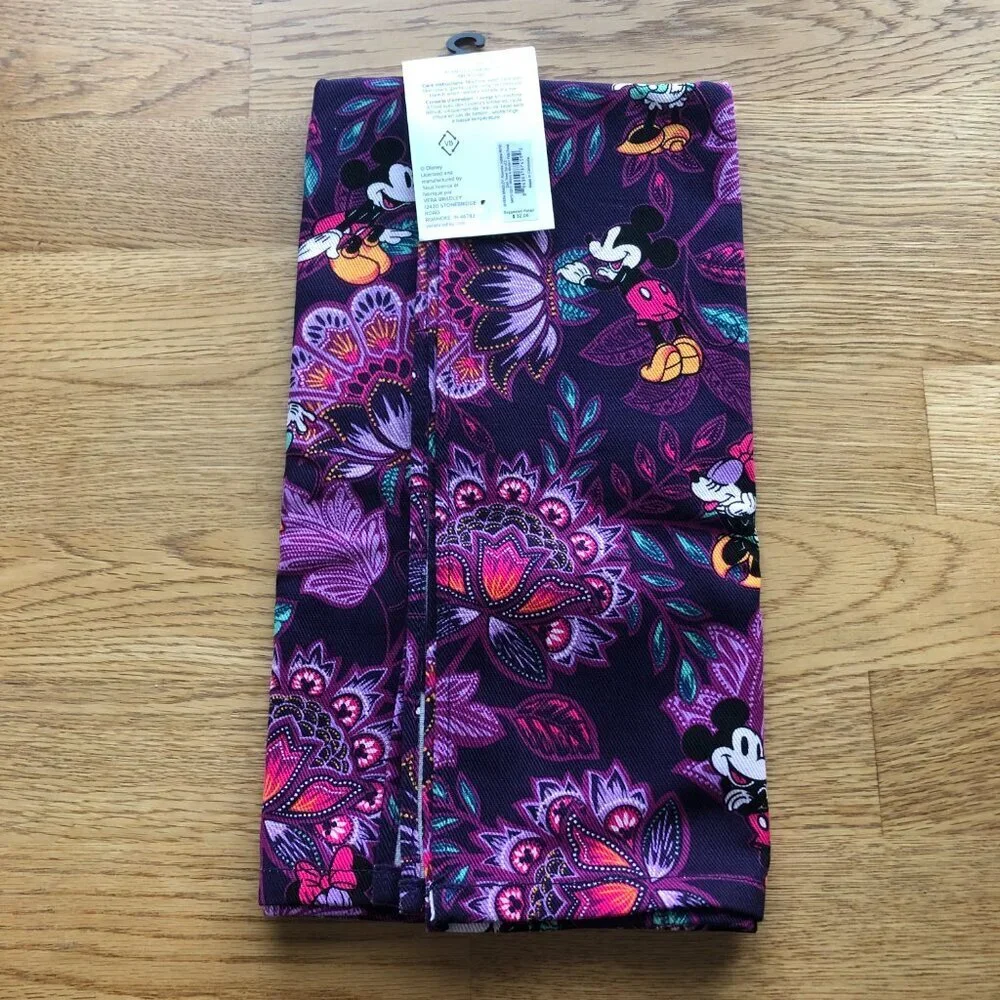 Vera Bradley Disney Dish Towel Mickey & Minnie's Flirty Floral Set of 2 NWT